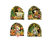 LIXSAZSE 4pcs Stickers muraux résistants à l'eau et Pour aux rayures - Facile à peler et coller PVC Nightlight Hole Stickers muraux étanche