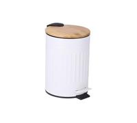 LIXSAZSE 5L Poubelle Poubelle Étape Poignée Conception Seau À Ordures Multifonctionnel Conteneur À Déchets Pour Salle De Bains Salon Poubelle, 5L/Blanc/20.5 * 26cm