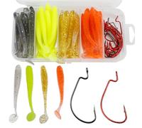 LIXSAZSE 60 pièces appâts artificiels Faux leurre suffisant Anti-Impact résistant pour aux Chocs Accessoire d'émulation Portable avec Crochet pour Spinner