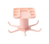 LIXSAZSE ABS cuisine cintre auto-adhésif couleur unie sans poinçon 360 degrés 6 griffe détachable tasse outil de cuisson porte-cravate accessoires, Rose