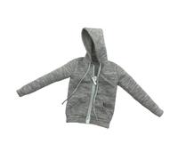 LIXSAZSE Accessoires pour Figurines articulées à l'échelle 1/6 : vêtements, Sweats à Capuche zippés conçus pour Un réalisme accru, adaptés pour aux Figurines féminines de 30 cm, Gris, 22 cm