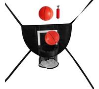 LIXSAZSE Amusez-Vous à Dunker avec Le Mini Panier de Basket-Ball à Ressort pour Trampoline pour Enfants, doté d'un système de Fixation Souple et d'un Filet sécurité, avec Deux balles, 49 x 36 cm