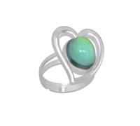 LIXSAZSE Anneaux d'humeur thermochromique réglable pas facile à casser mode rétro léger température variable bijoux fête, Gemme d'amour