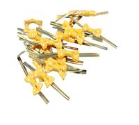 LIXSAZSE Attache de Sac à Pain à Cravate torsadée en Bronze, 100 pièces, pour Emballage de fête Festive, Sacs et Attaches en cône sucré, Attaches Sac Sandwich ABS, Jaune 100 pièces