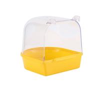 LIXSAZSE Baignoire en Plastique pour Oiseaux, antidérapante et Stable, Facile à Nettoyer et réutilisable, Cube de Bain pour calopsitte Suspendu, Jaune