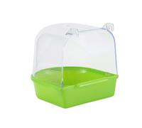 LIXSAZSE Baignoire en Plastique pour Oiseaux, antidérapante et Stable, Facile à Nettoyer et réutilisable, Cube de Bain pour calopsitte Suspendu, Vert
