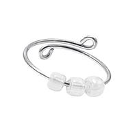LIXSAZSE Belle anxiété anneau Portable métal Fidget anneaux avec perles léger ouverture bague de doigt résistant à l'usure bijoux femmes, Couleur mélangée
