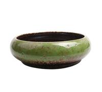 LIXSAZSE bol de jardinière rond juteux, créatif et Durable, pour jardin, petits espaces, Pot à bonsaï émaillé en céramique Vintage, vert