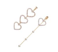 LIXSAZSE Boucles d'oreilles à pampilles en perles, 2 pièces, en alliage, ajoutent une touche d'élégance au look, breloque dorée cristal respectueuse de la peau, artisanat exquis