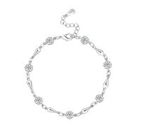 LIXSAZSE Bracelet en Zircon Simple rétro à feuilles florales, respire l'élégance et le Style, en cuivre rétro Simple, fleur en or Rose, or blanc