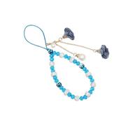 LIXSAZSE Bretelles à la mode cristal fleur pendentif longe mode porte-clés sangle suspendue corde Bracelet clé de voiture sac à main femmes filles, Bleu