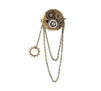 LIXSAZSE Broche sophistiquée Pince à cheveux élégante avec engrenage d'horloge combinant des éléments vintage pour les mariages et les tenues formelles.