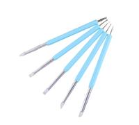 LIXSAZSE Brosse à ongles à Double extrémité, 5 pièces, large Application, stylo points pour les dessins d'art des ongles, stylo points en acrylique facile appliquer, style 2