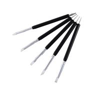 LIXSAZSE Brosse à ongles à Double extrémité, 5 pièces, large Application, stylo points pour les dessins d'art des ongles, stylo points en acrylique facile appliquer, style 4