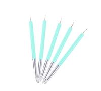 LIXSAZSE Brosse à ongles à Double extrémité, 5 pièces, large Application, stylo points pour les dessins d'art des ongles, stylo points en acrylique facile appliquer, style 5