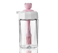 LIXSAZSE Brosse de Barbecue avec résistance pour aux Hautes températures, Bouteille en Verre d'huile de Cuisine en Silicone avec Brosse Silicone, Rose