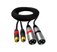 LIXSAZSE Câble d'interconnexion robuste pour caisson de basses stéréo HiFi, solution premium double mâle vers double XLR mâle pour une connexion audio stéréo HiFi optimale, 1.5 m