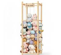 LIXSAZSE Cadre de rangement en corde pour peluches, grande capacité, rangement pour jouets en peluche, robuste, adapté Pour aux poupées, bois - Idéal pour la chambre d'enfant