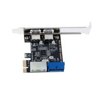 LIXSAZSE Carte d'extension PCI-E vers USB 3.0 20 Broches 2 Ports Vitesse 5 Gbps concentrateur Externe Carte Adaptateur pour Ordinateur Domestique de Rechange