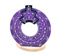 LIXSAZSE Cercle des quintes, roue des accords, roue métallique, ressource pédagogique dynamique pour analyser efficacement les relations entre les accords, violet avec base, Diamètre 12 cm