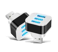 LIXSAZSE Chargeur USB Hub USB2.0 3 Ports Expander avec Indicateur LED 1000mA Splitter Adaptateur Portable Mise à Niveau pour Ordinateur, 2PCS