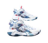 LIXSAZSE Chaussures de basket-ball homme baskets respirantes formation couple anti-glisse extérieur résistant à l'usure chaussures de marche, Blanc bleu, trente-six