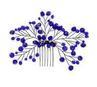 LIXSAZSE Cheveux Peignes Strass Bleu Cristal Fabriqué À La Main Bandeau De Mode Fleur Lumineux Fadeproof Casque Partie En Plein Air