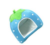 LIXSAZSE Chien Épaissir Couche pour Un Sommeil Confortable Chat Chenil Pet À Moitié Cousu Pet Coton Doux pour Chiens Et Bas Chat Maison Chien Lit, Bleu, S (26x26) CM