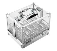 LIXSAZSE Coffret à jetons Robuste en Acrylique avec 6 Plateaux, idéal pour Les soirées Casino à Domicile et Les Professionnels. Solide et résistant, ce Coffret jetons en Acrylique Peut contenir