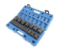 LIXSAZSE Coffret de douilles à impact 19 pièces, entraînement universel standard SAE 1/2 pouce, robuste et durable pour les réparations et l'entretien automobile. Assortiment de douilles 3/8 à 1-1/2
