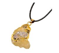 LIXSAZSE Collier de sagesse et de cristal, cadeau pour le jour noël, enveloppé dans un collier en cristal pour la et la croissance, Topaze