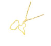 LIXSAZSE Collier pendentif pièce intemporelle pour chaque Collection de bijoux en acier inoxydable carte de France drapeau Guadeloupe collier pendentif, UN