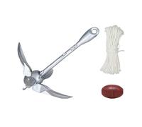 LIXSAZSE Corde d'ancrage à dégagement de 20 mètres avec Ancre Pliante pour Bateau, Accessoires Marins Portables, ancrage sécurisé pour Petits Bateaux et annexes, 3.2 kg