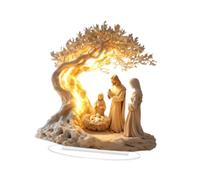 LIXSAZSE Crèche Traditionnelle décorative et Religieuse, Centre de Table soigneusement confectionné pour célébrer la Naissance de Jésus et Les fêtes Fin d'année.