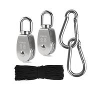 LIXSAZSE Crochet de poulie résistant Pour aux chocs, ligne lisse, large Application, roue de levage pivotante en acier inoxydable, 5 paquets/lot