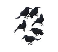 LIXSAZSE Décorations de fête d'halloween 6X Simulation Corbeaux Corbeau Accessoire pour atmosphère étrange