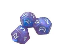 LIXSAZSE Dés d'astrologie polyédriques pour Jeux de société, Signes des Constellations, Chiffres faciles à Lire, légers et faciles à Manipuler. Jeu de Divination Astrologique.