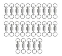 LIXSAZSE Émerillons à roulement à Billes avec Agrafe, Corps en cuivre Haute résistance, adaptés diverses Situations de pêche, Argent, 6