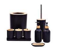 LIXSAZSE Ensemble complet d'accessoires de salle de bain comprenant distributeur savon, porte-cotons-tiges, porte-brosses à dents, porte-savon, porte-brosses à dents,