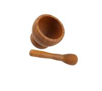 LIXSAZSE Ensemble mortier et pilon en bois ergonomique, broyeur à ail compact et manuel, bol multifonctionnel, facile à nettoyer