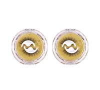 LIXSAZSE Faux cils doux et naturels sans colle requise, même les joueurs novices peuvent facilement manipuler la fibre, aucune colle requise, deux paires, W08