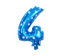 LIXSAZSE Feuille Durable pour ballon en aluminium numéroté avec numéro Unique, ballon en aluminium pour décoration de mariage, large gamme d'utilisations, 4 Bleu, 4, 16 pouces