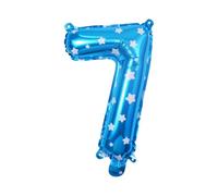 LIXSAZSE Feuille Durable pour ballon en aluminium numéroté avec numéro Unique, ballon en aluminium pour décoration de mariage, large gamme d'utilisations, 7 Bleu,7, 16 pouces
