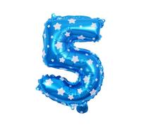 LIXSAZSE Feuille Durable pour ballon en aluminium numéroté avec numéro Unique, ballon en aluminium pour décoration de mariage, large gamme d'utilisations, 5 Bleu,5, 16 pouces