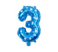 LIXSAZSE Feuille Durable pour ballon en aluminium numéroté avec numéro Unique, ballon en aluminium pour décoration de mariage, large gamme d'utilisations, 3 bleu,3, 16 pouces