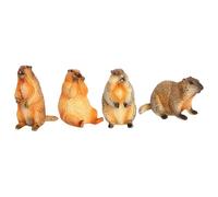 LIXSAZSE Figurine articulée de marmotte, Sculpture réaliste pour Enfants, idéale pour l'apprentissage la décoration de Bureau.