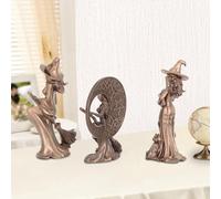 LIXSAZSE Figurine de sorcière élégante en résine, œuvre d'art Abstraite pour la décoration de la Maison et du Bureau, Accent décoratif Table pour Tout, Métallique, 3 pièces