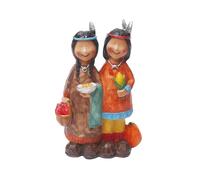 LIXSAZSE Figurine Nord-américaine Peinte à la Main, décoration de Bureau en résine, Ornement Artisanal détaillé avec des vêtements colorés, Festival de la, Statue Nord-américaine en résine