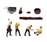 LIXSAZSE Figurines pour Diorama représentant des Trains Miniatures, des Personnages Peints à l'échelle, scènes de Rue Miniatures Une Roue de Pompiers. Impression 3D et Fabrication Artisanale en