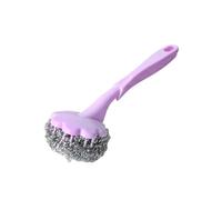 LIXSAZSE Fil d'acier brosse de nettoyage Portable remplacement réutilisable ménage cuisine bol plateau plaque Pot brosses accessoires, Violet